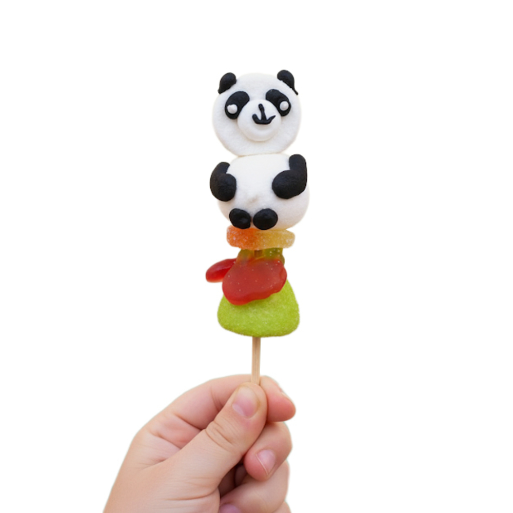 Brochette de bonbons et guimauves, forme panda - 55g