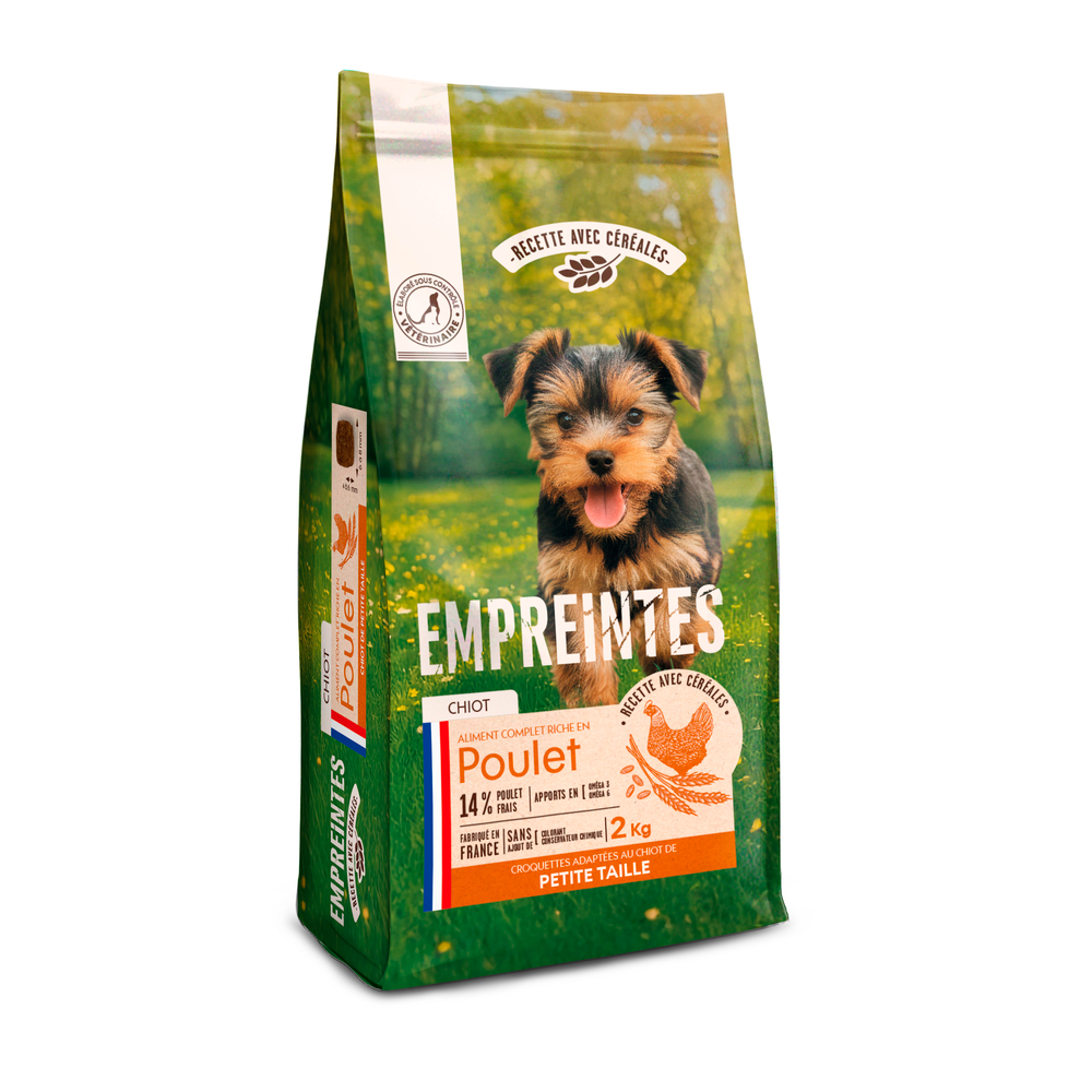 Croquettes poulet céréales, chiot petite race 2kg