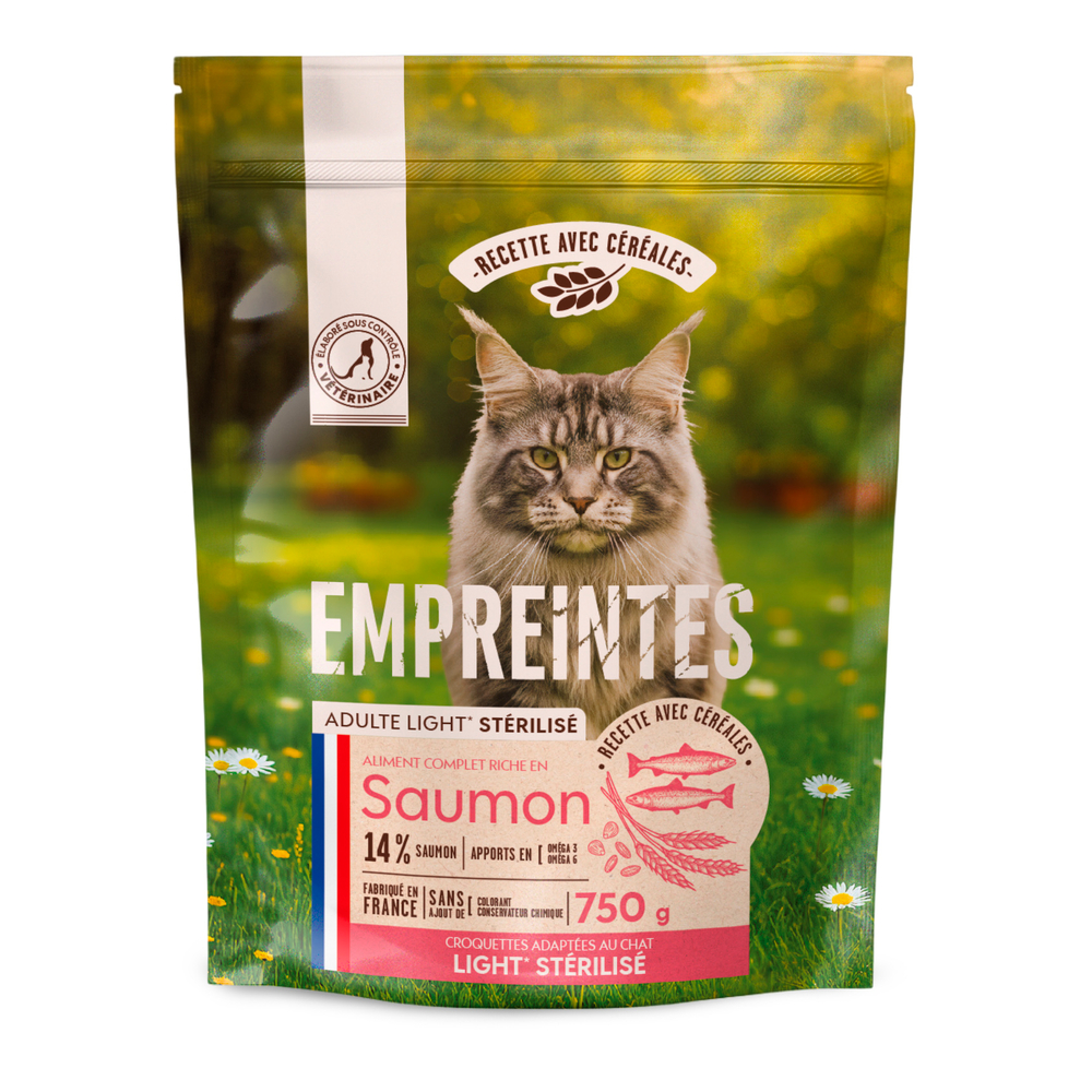 Croquettes au saumon pour chat stérilisé, avec céréales - 750g