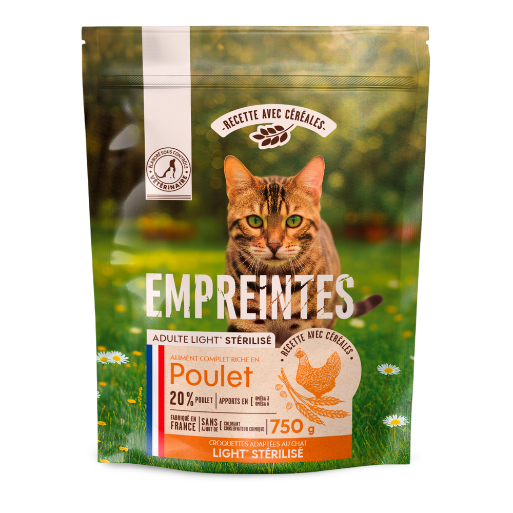 Croquettes au poulet pour chat stérilisé, avec céréales - 750g