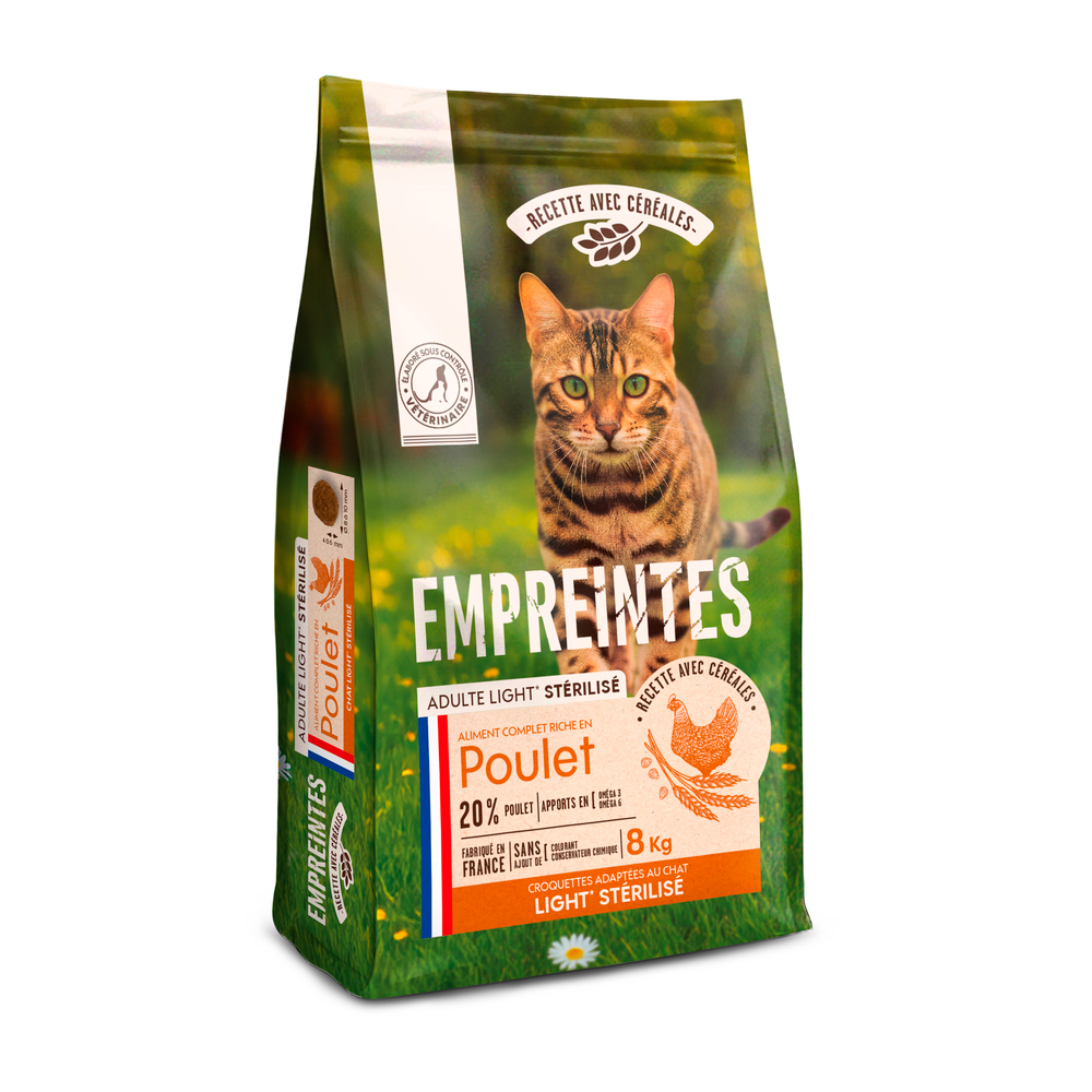 Croquettes au poulet pour chat stérilisé, avec céréales - 8kg