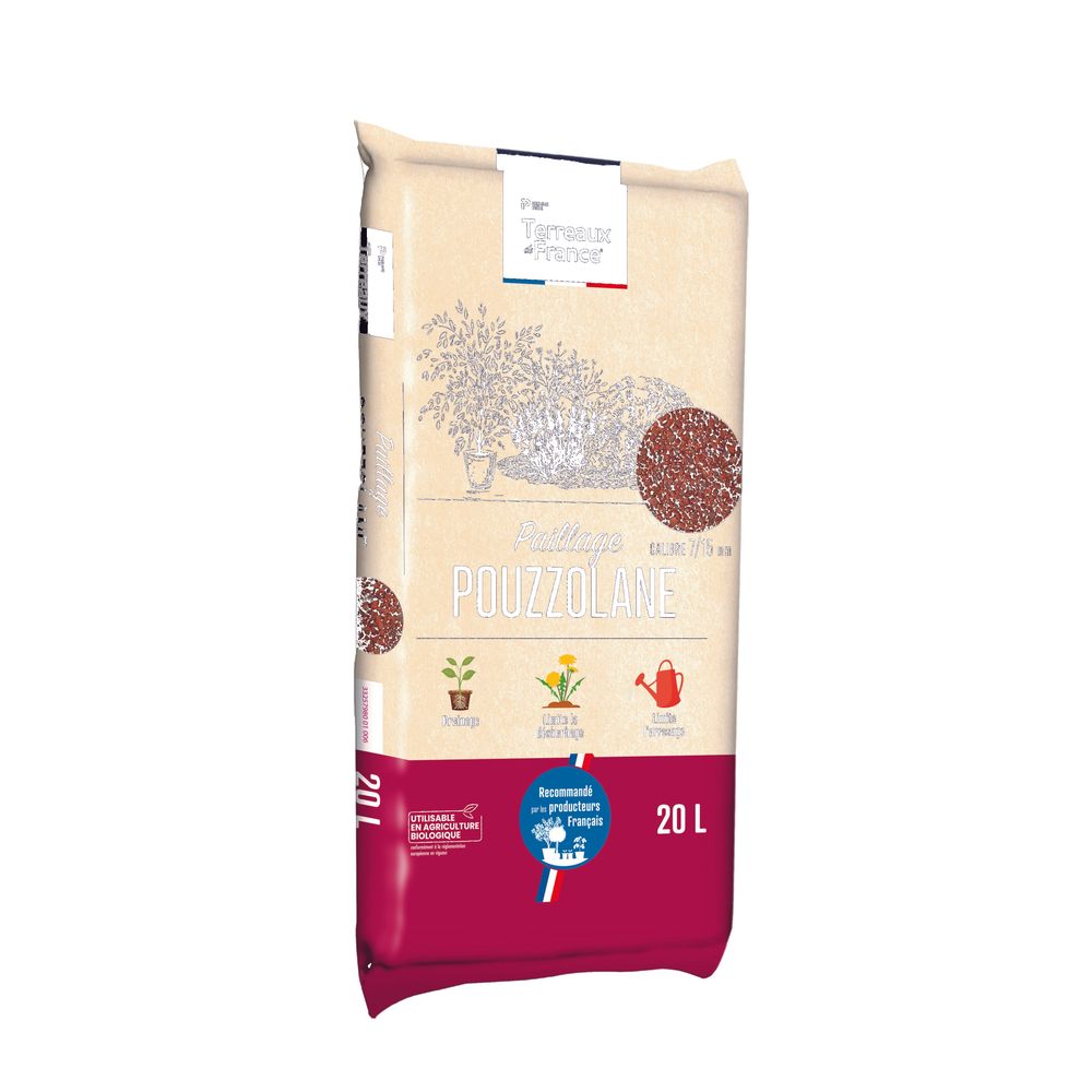 Pouzzolane d'Auvergne, paillage compatible agriculture biologique -20L