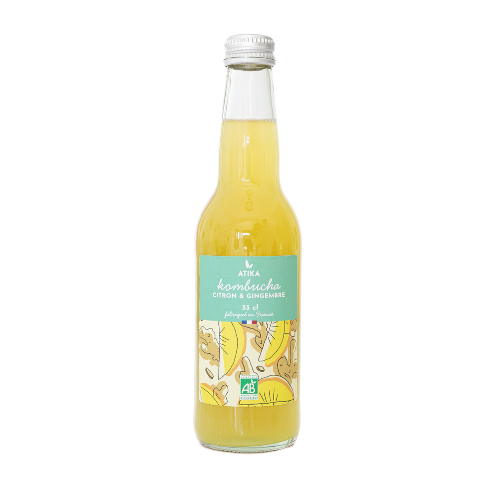 Kombucha bio, citron et gimgembre - 33cl