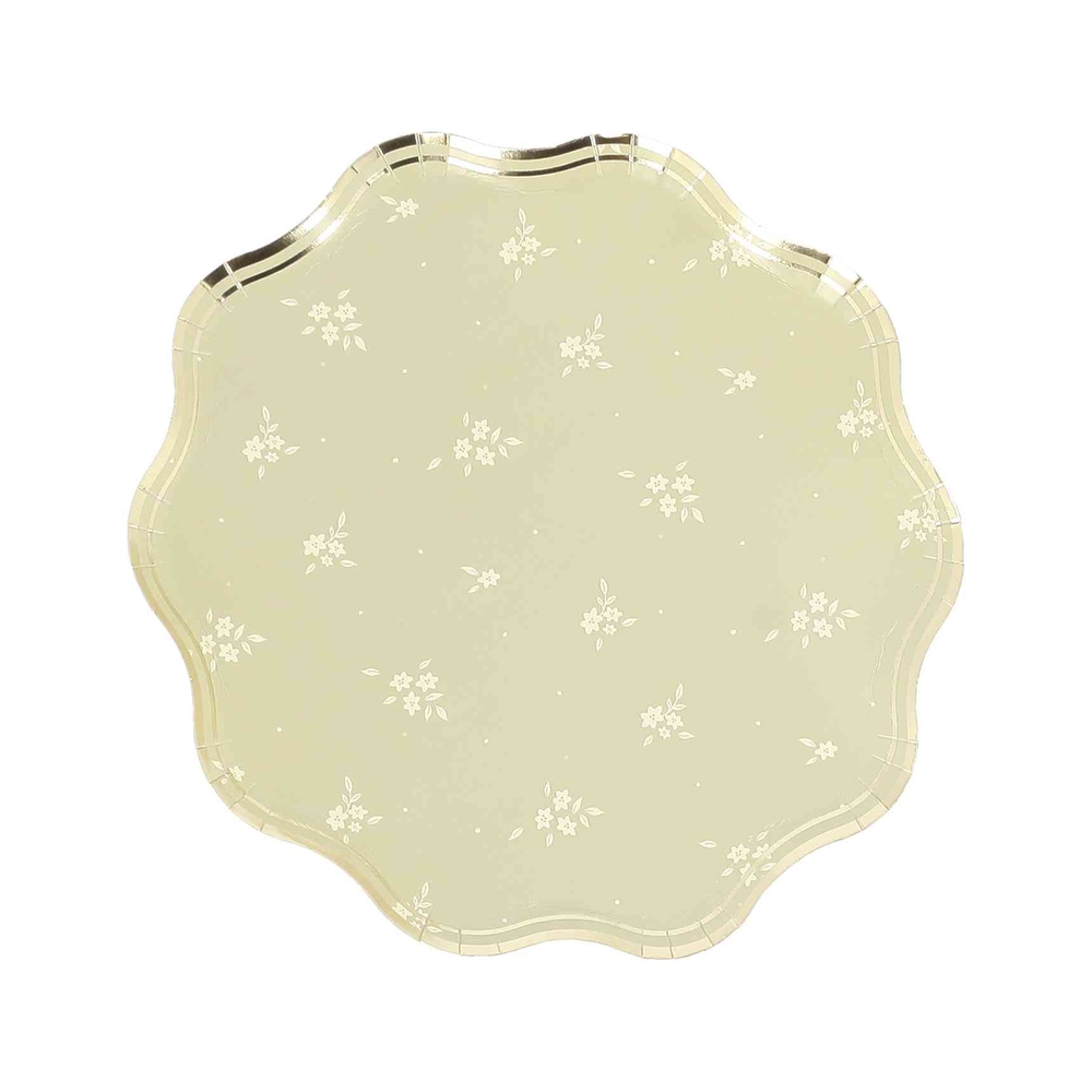 8 assiettes en carton 'Douceur printanière', coloris mixte - D.23cm