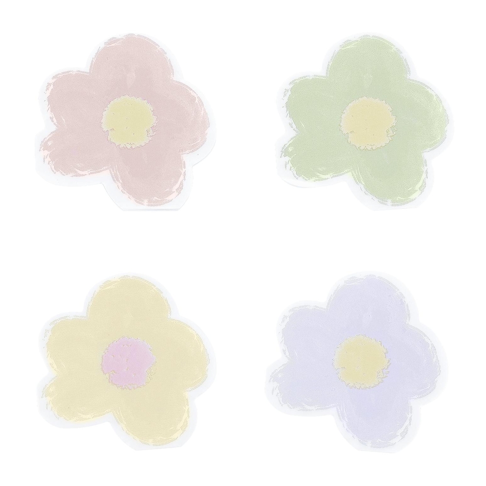 20 serviettes cocktail 'Fleurs', coloris mixte - L.14xl.18cm