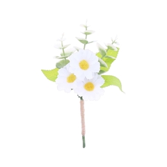 Branche décorative de marguerites et d'eucalyptus, coloris jaune/vert