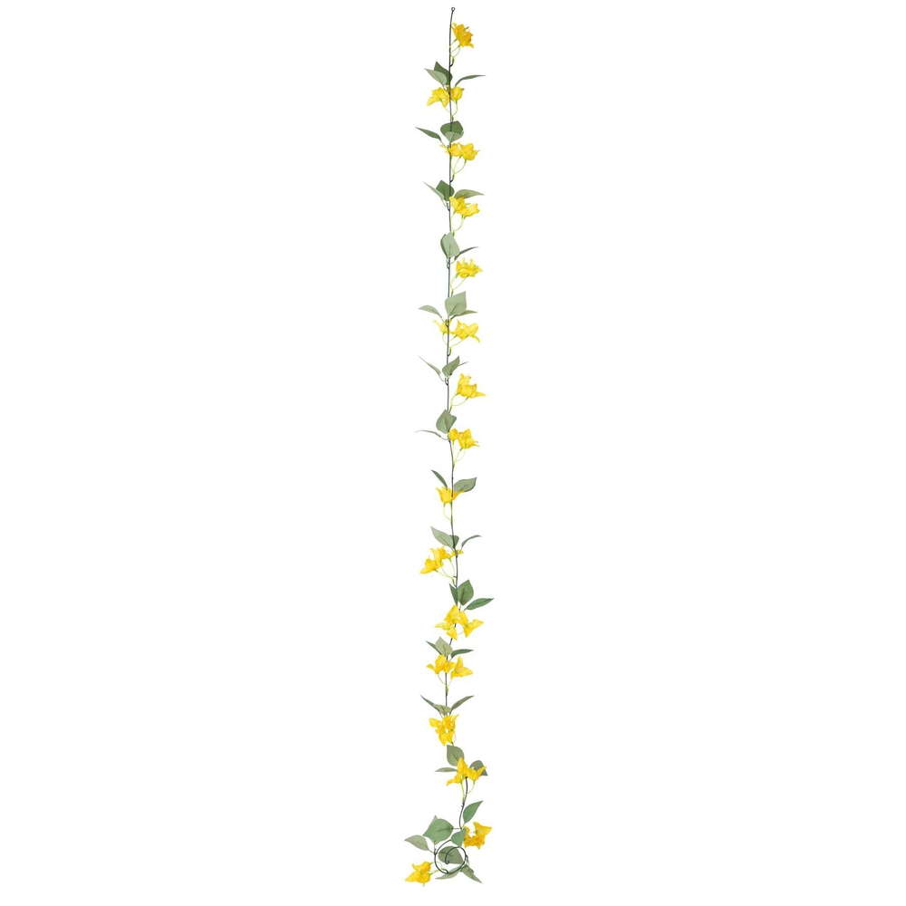 Guirlande décorative de bougainvillier, coloris jaune/vert - L.210cm