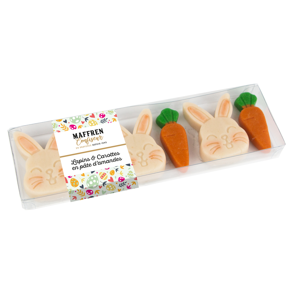 Réglette de lapins et carottes en pâte d’amandes - 70g