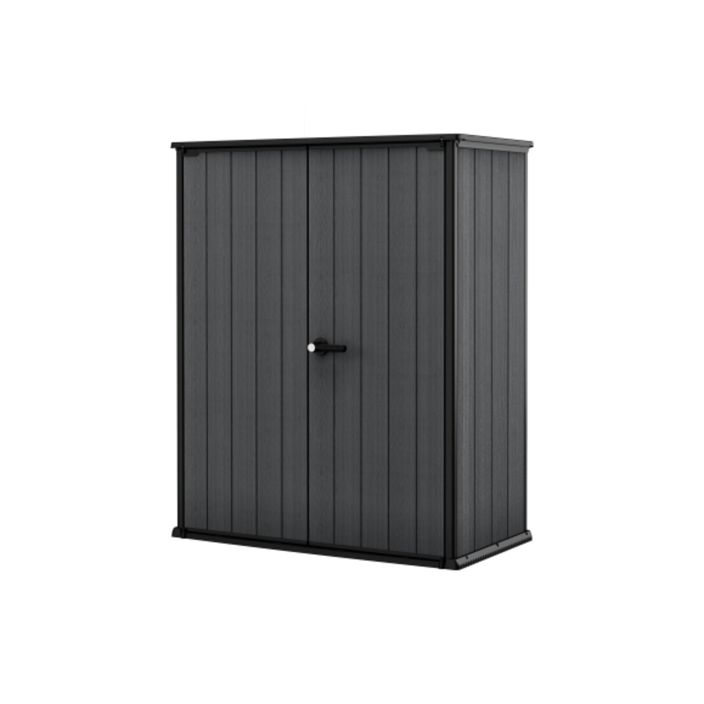 Armoire d'extérieur Cortina Alto en résine, coloris gris foncé - 1400L