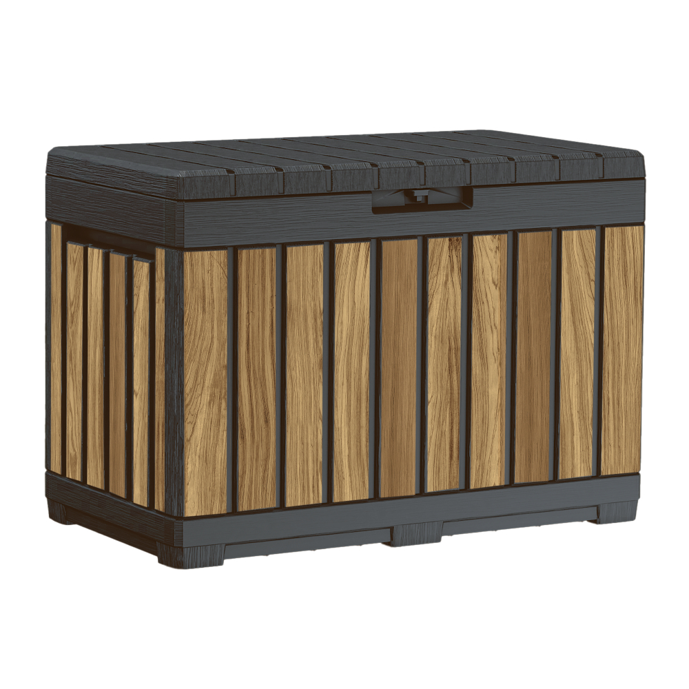 Coffre de jardin Oak en résine, imitation lattes de bois - 190L 