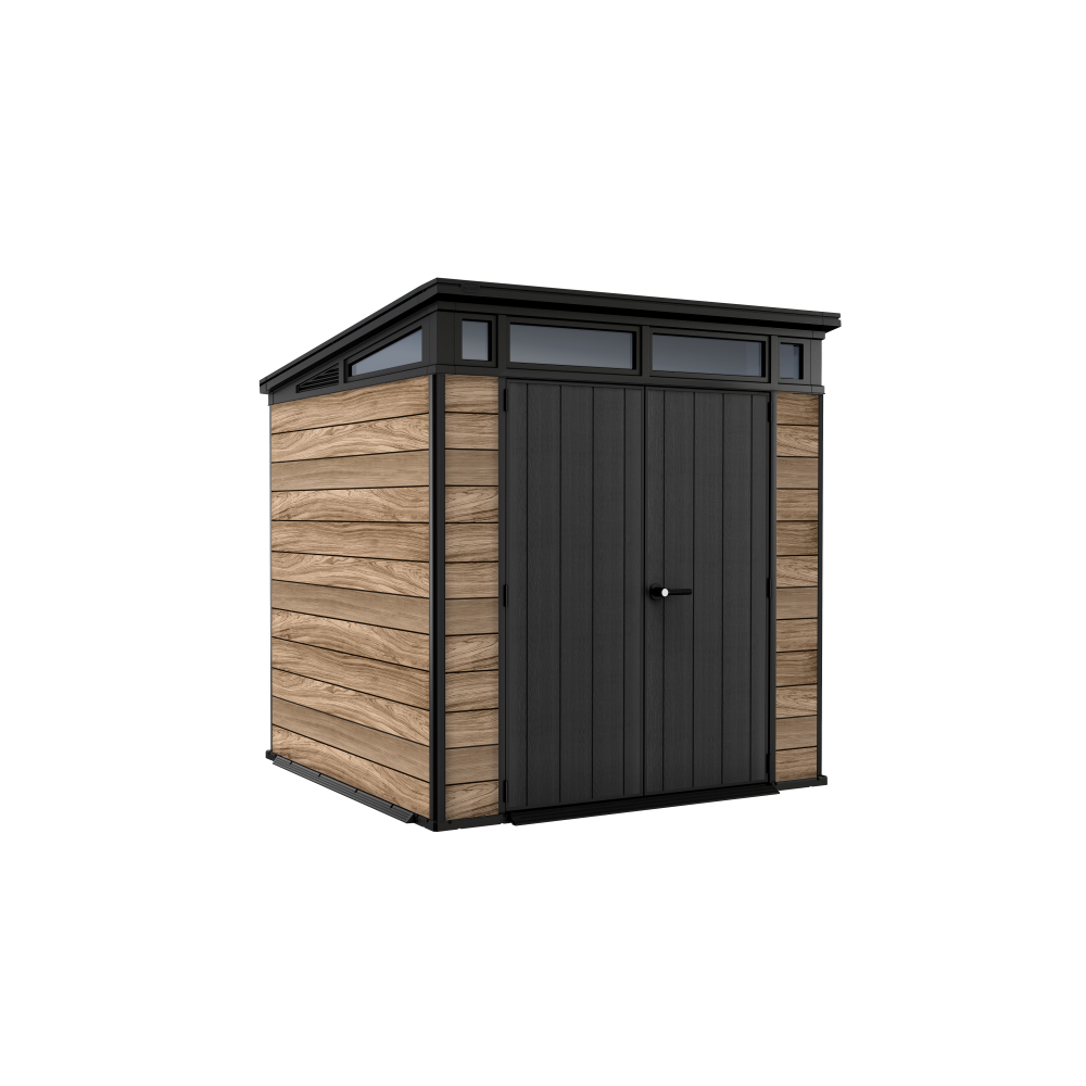 Abri de jardin Signature Oak 77 en résine, imitation bois - 4,7 m²