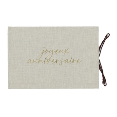 Livre d'or "Joyeux Anniversaire", coloris lin/or - 40 pages