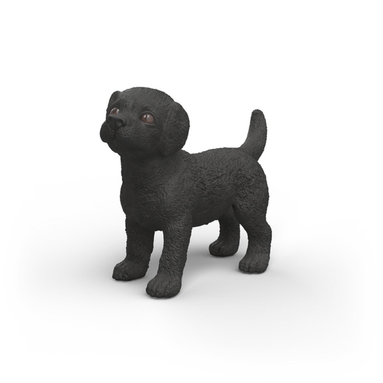 Figurine de chiot Labrador Retriever, coloris noir - L.5cm