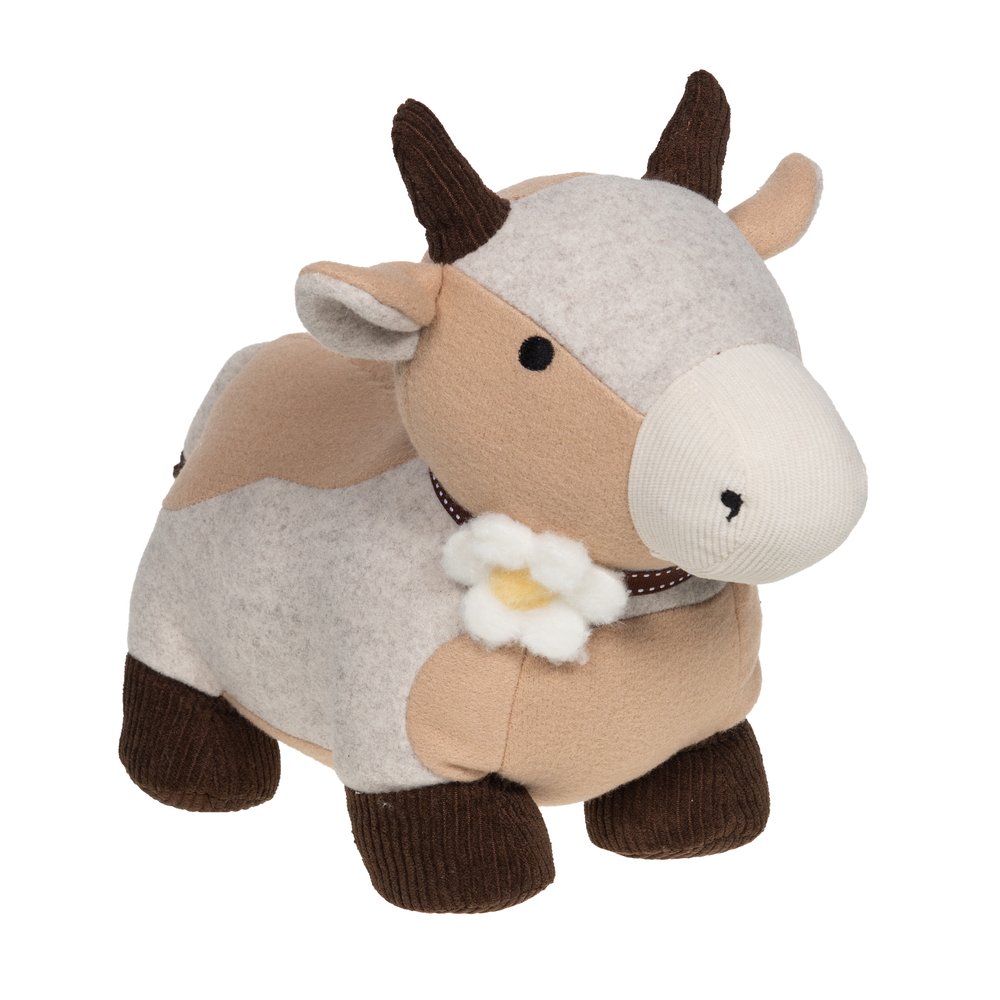 Cale-porte 'Vache daisy', coloris gris - H.30cm