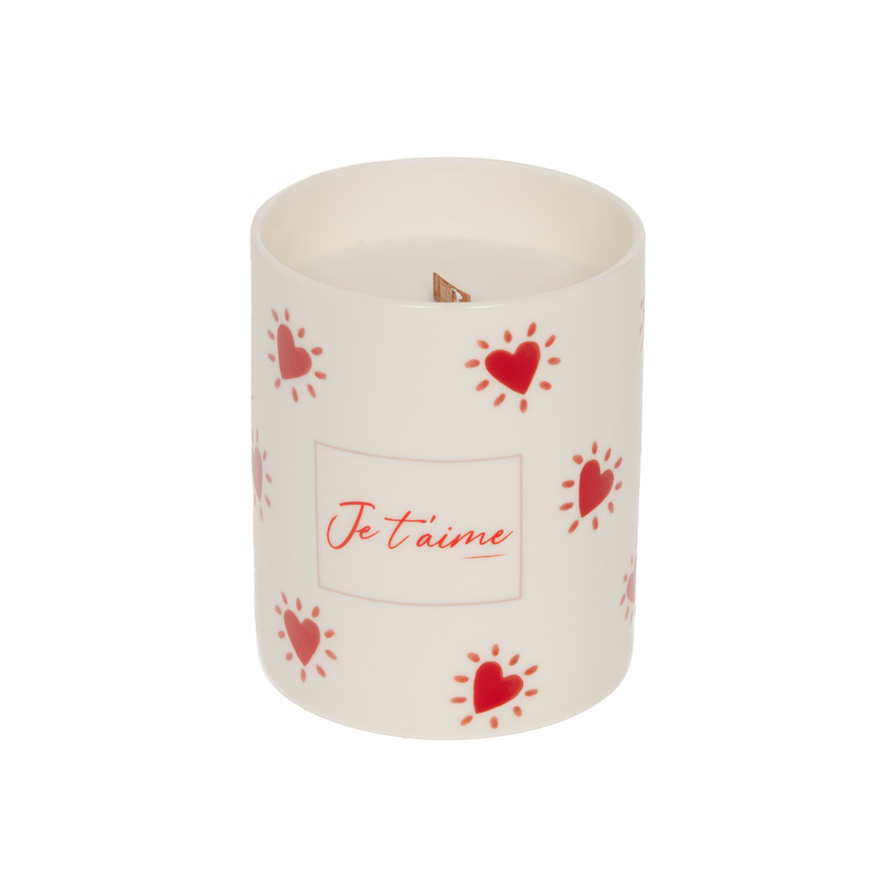Bougie Valentine 'Je t'aime' à la cire végétale - D.8cm