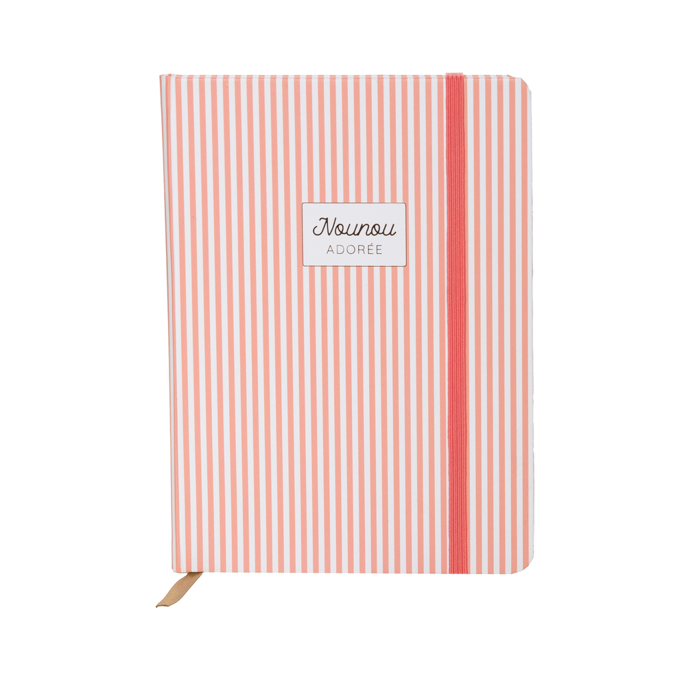Carnet Baya 'Nounou adorée', coloris rose - H.18cm