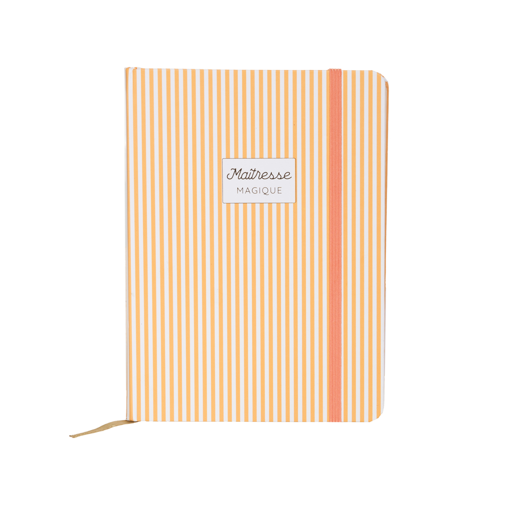 Carnet Baya 'Maîtresse magique', coloris orange - H.18cm