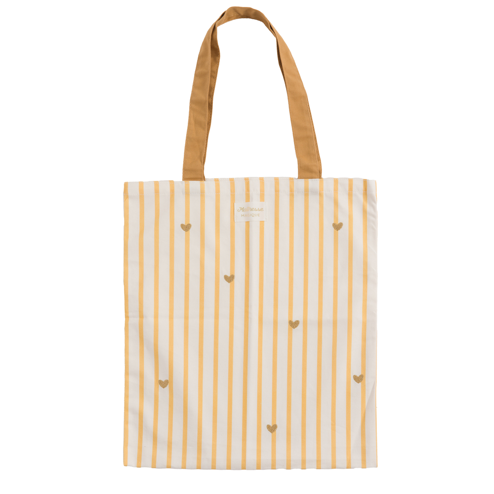 Tote bag Baya en coton 'Maîtresse magique', coloris orange - H.42cm