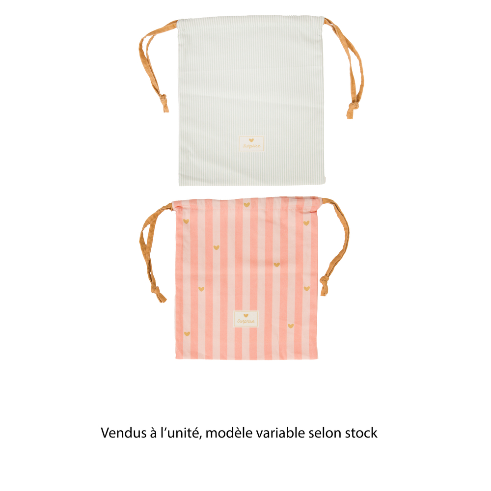 Sac réutilisable Baya en coton 'Surprise', modèles variables - L.26cm