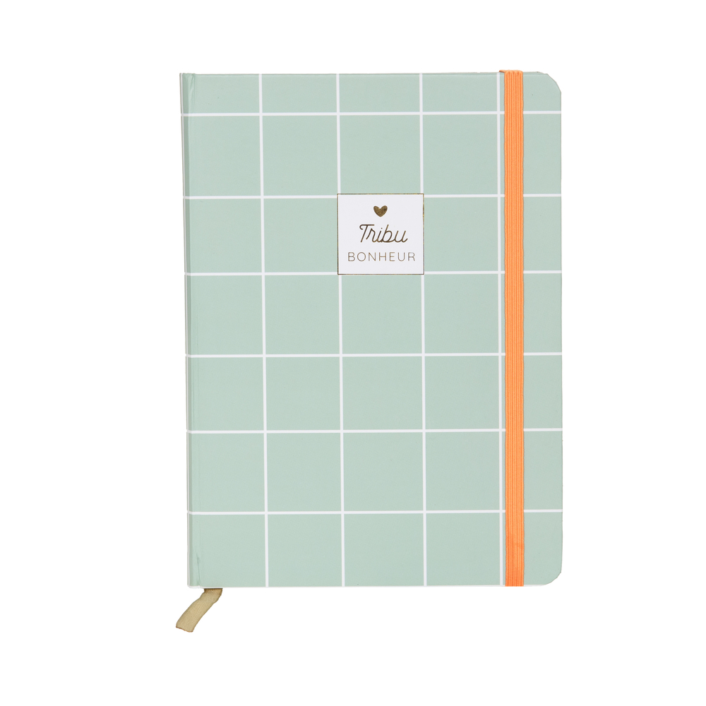 Carnet Baya 'Tribu bonheur', coloris vert clair - 13x18cm