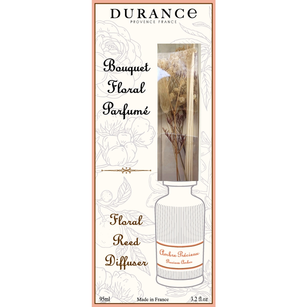 Bouquet floral parfumé, diffuseur d'ambiance 'Ambre Précieux' - 95ml