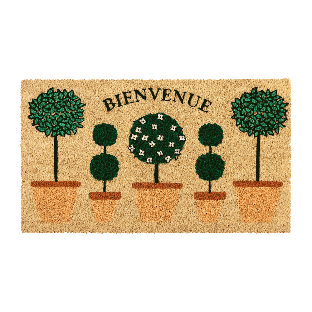 Paillasson 'Topiaire pots', coloris mixte - L.70xl.40cm