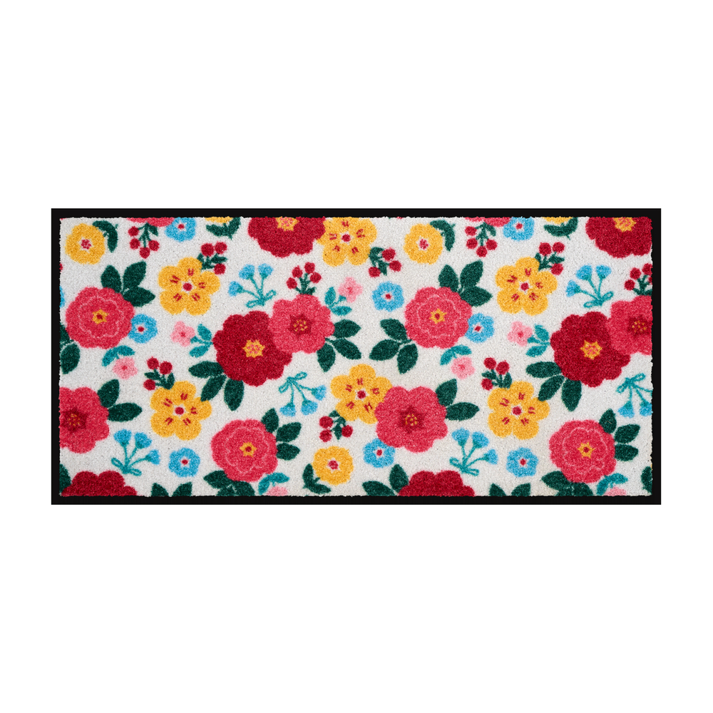 Tapis d'extérieur 'Bouquet de roses', coloris mixte - L.80xl.40cm