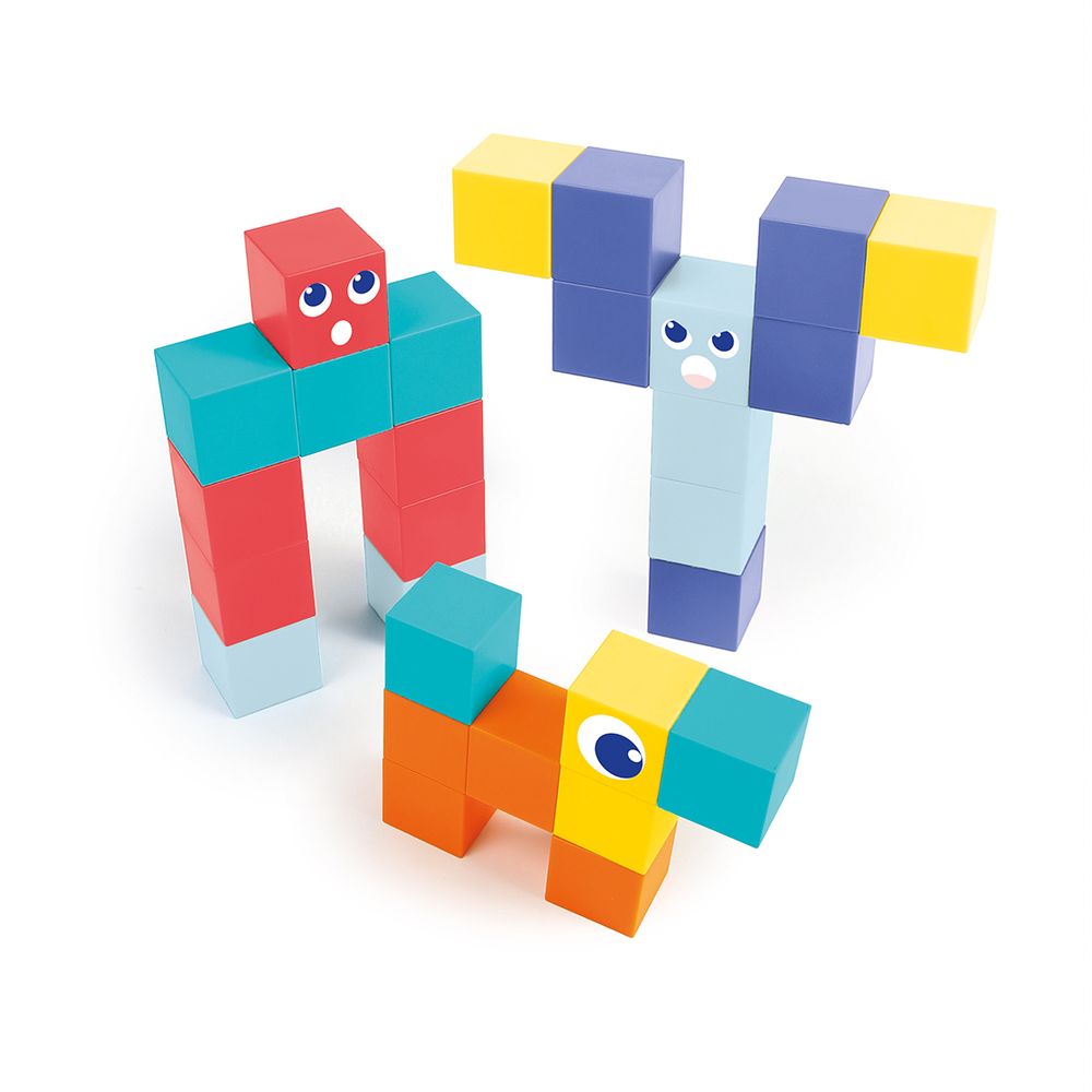 Boite de cubes magnétiques, jeu d'éveil pour bébé - 28 pièces