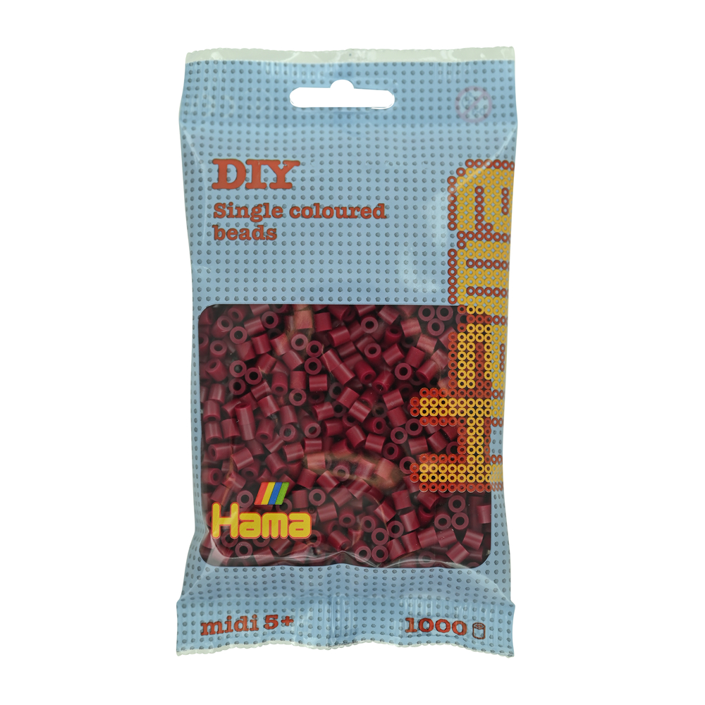 Blister 1000 perles à repasser DIY taille Midi, coloris grenade.