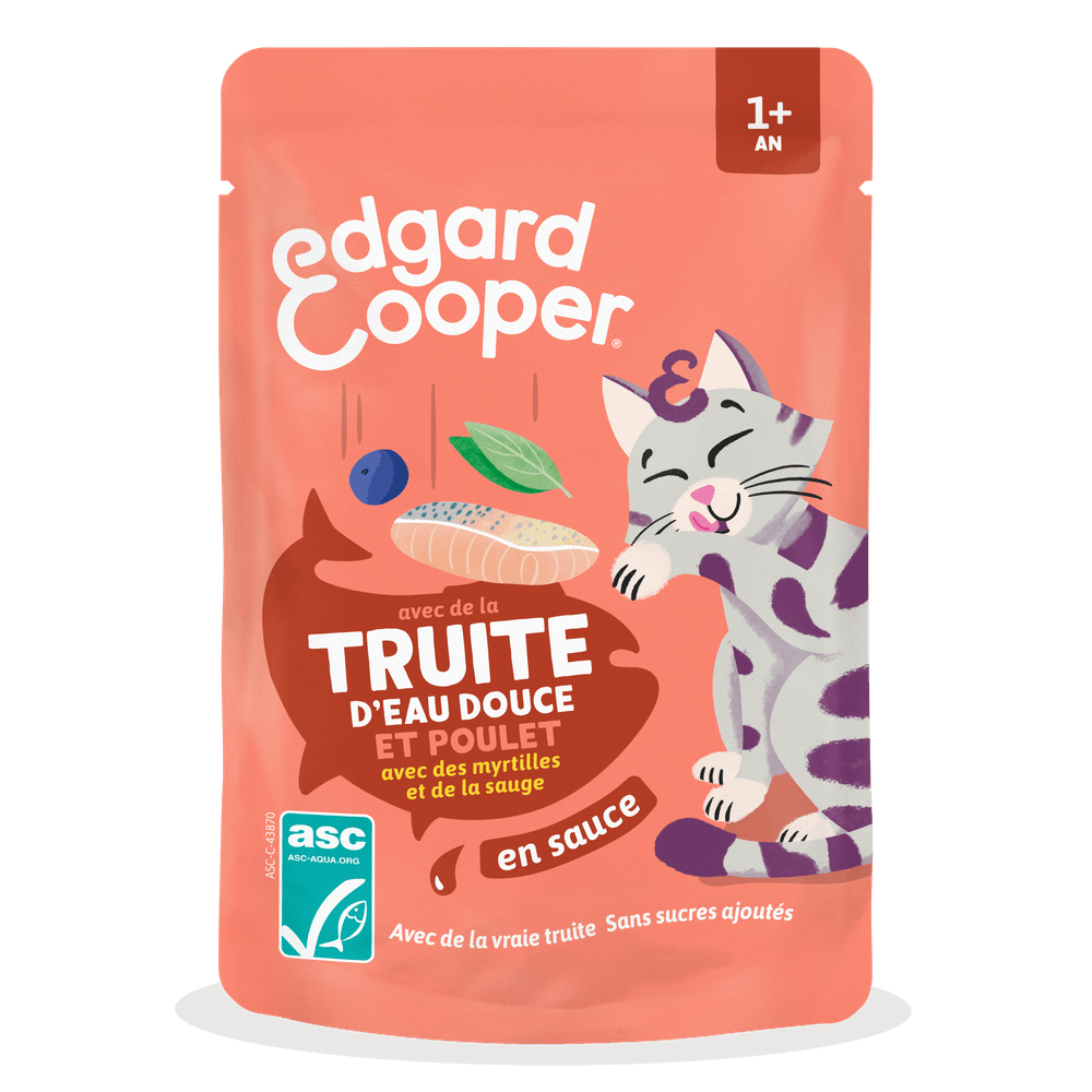 Pâtée pour chat, à la truite et au poulet en sauce - 85g