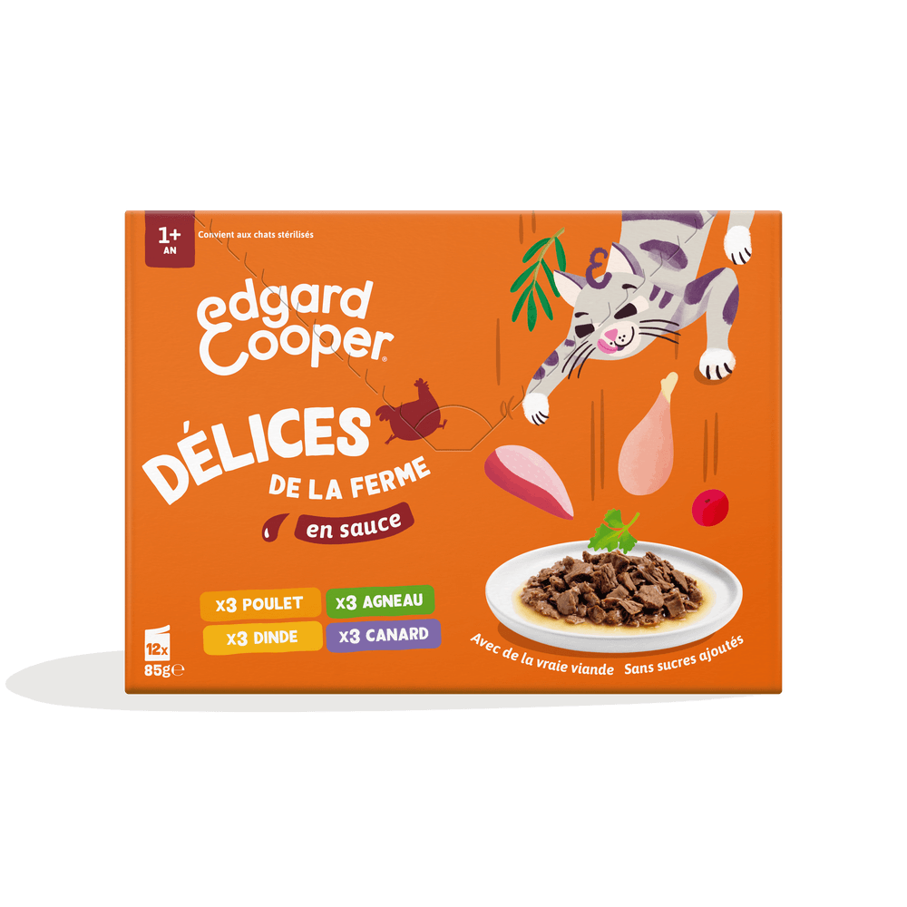 Pack pâtées en sauce pour chat 'Délices de la ferme' - 12x85g