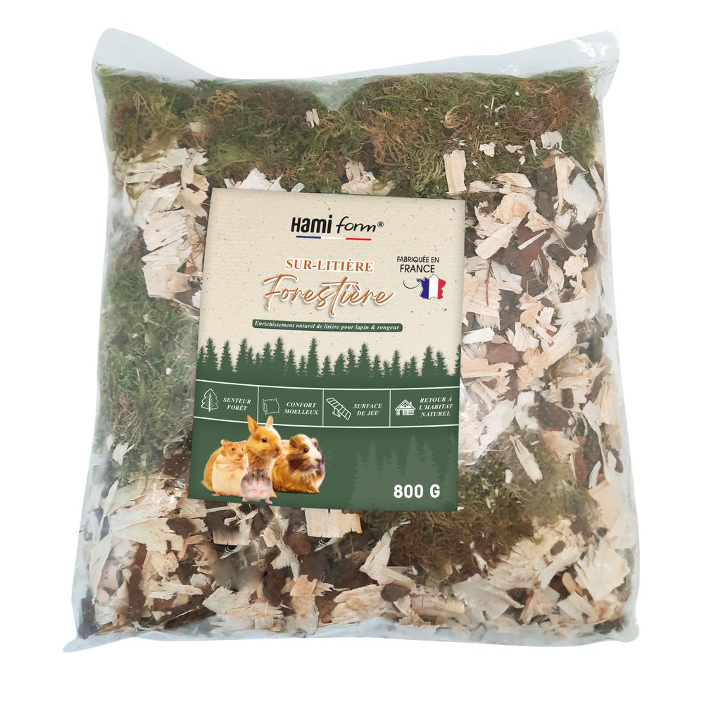 Sur-litière forestière pour lapin & rongeur - 800g