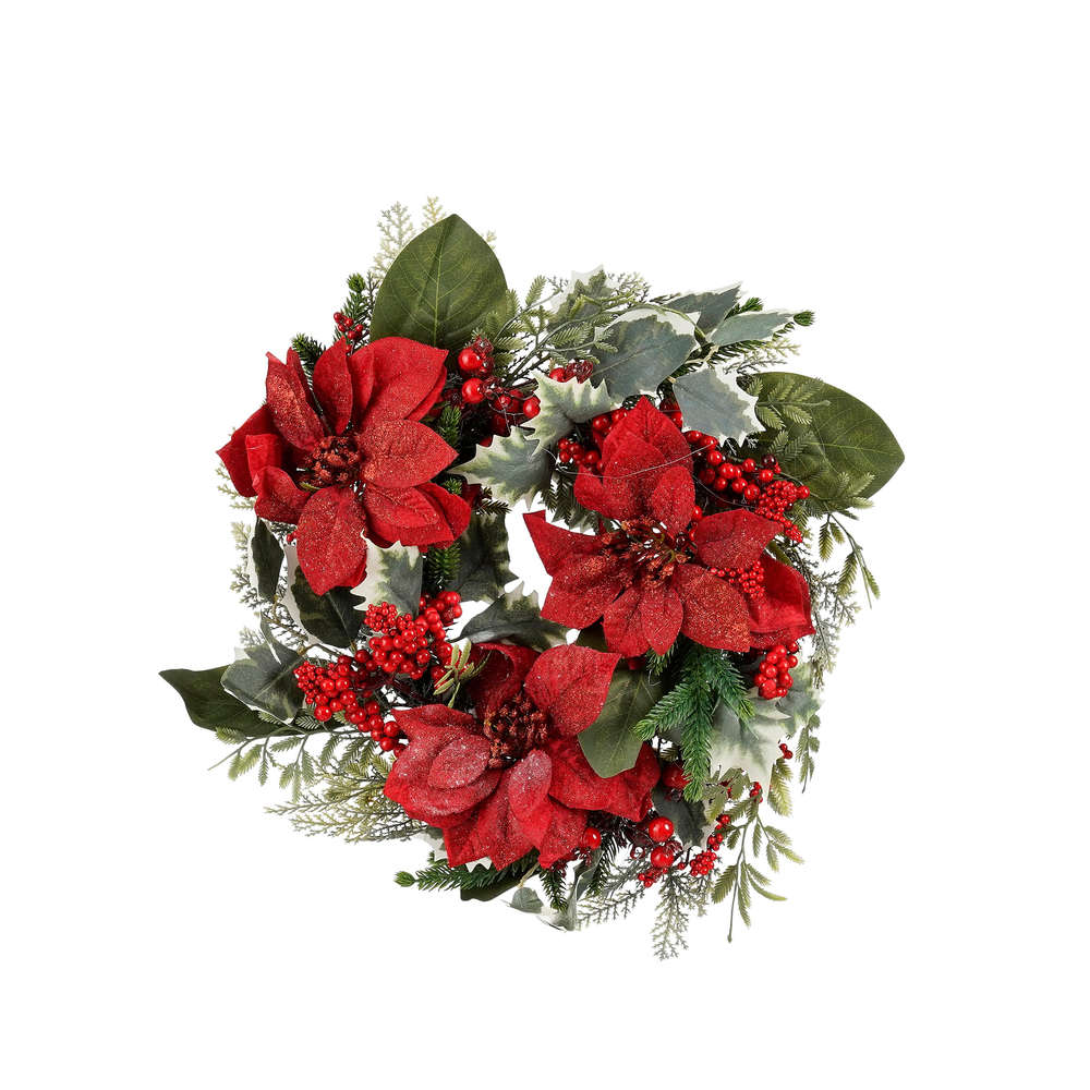Couronne de Noël artificielle 'Poinsettia' - D.40cm