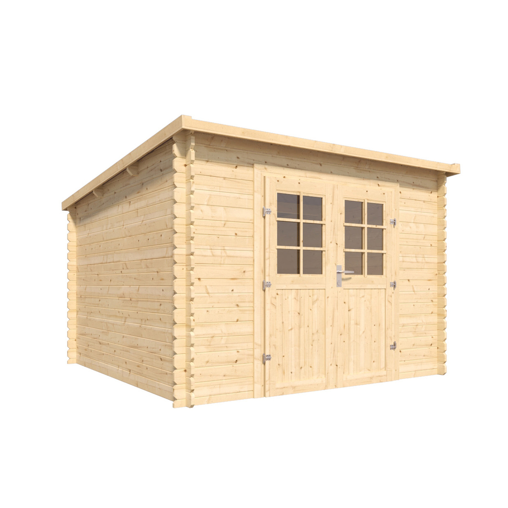 Abri Vallo Modern en bois d'Epicea, 7.5m2 - L.298x l.298xH.205cm