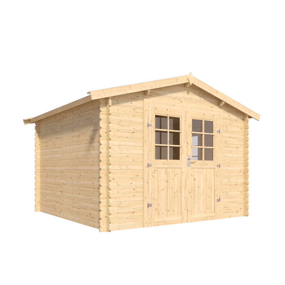 Abri Vallo avec fenêtre en bois de pin, 7.5m2 - L.298xl.298.xH.226cm