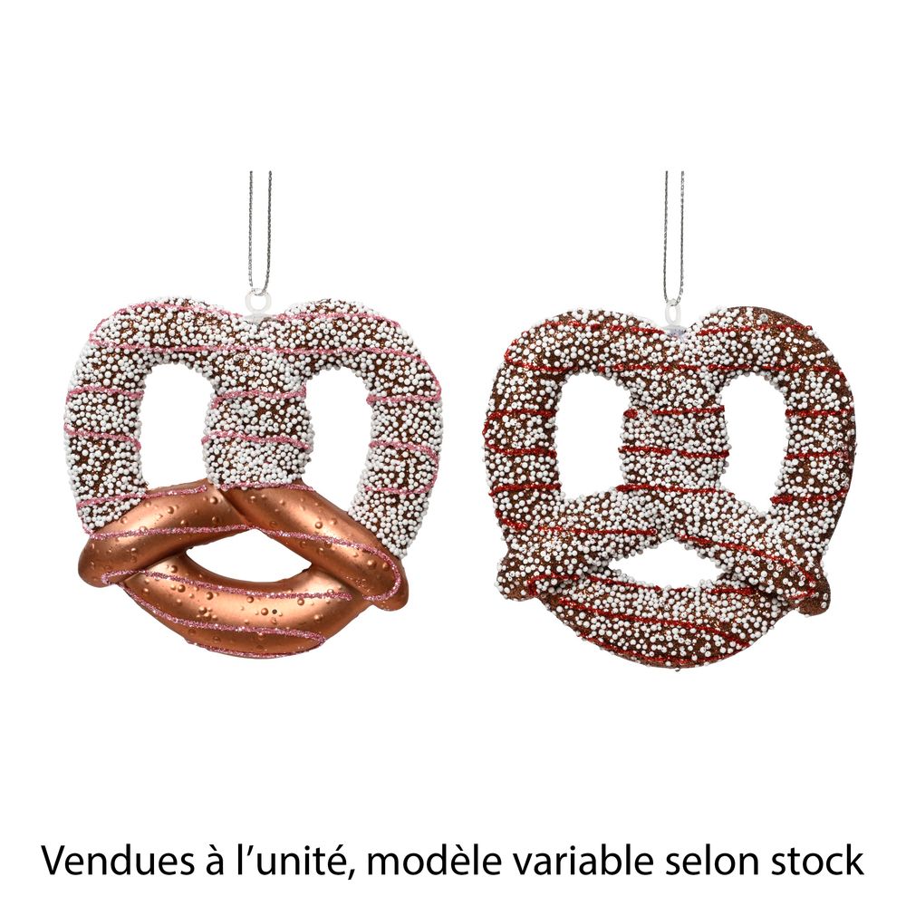 Décoration en verre à suspendre 'Bretzel', modèle variable - H.10,2cm