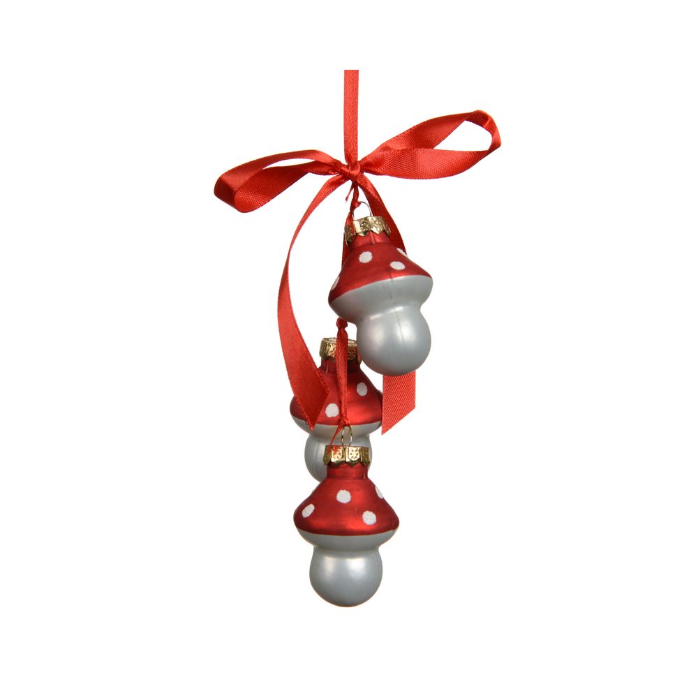 Décoration de Noël à suspendre 'Champignon', coloris rouge