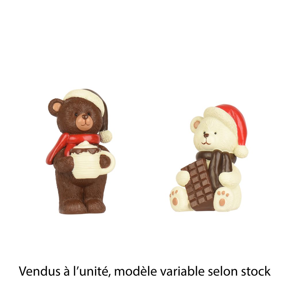 Décoration de Noël 'Ours chocolat', modèle variable - H.14,3cm