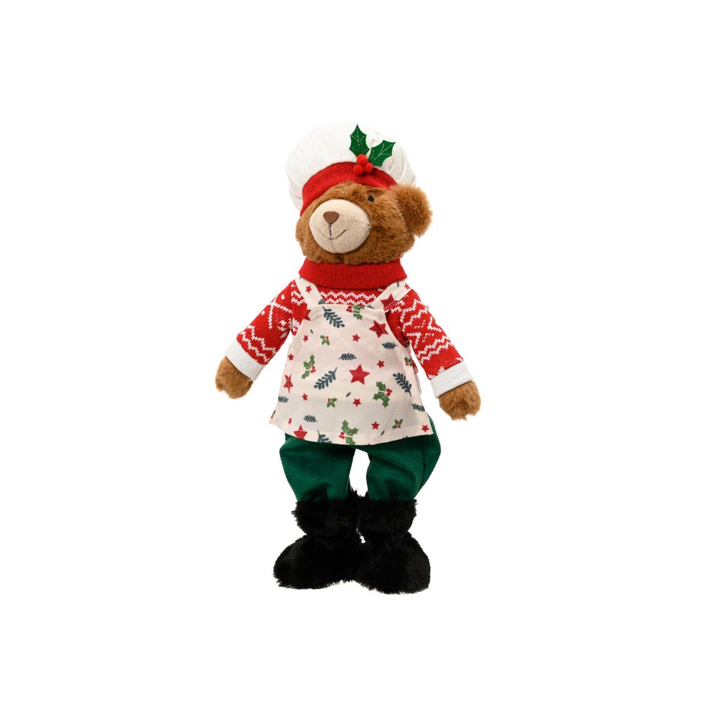 Décoration de Noël 'Ours cuisinier' - H.33cm