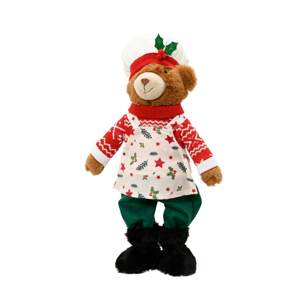 Décoration de Noël : ours cuisinier - H.47cm