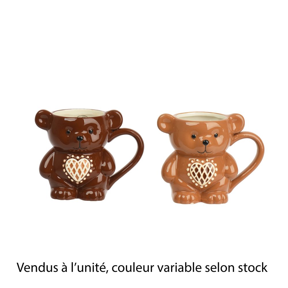 Mug de Noël 'Ours cœur', coloris variable - H.11cm