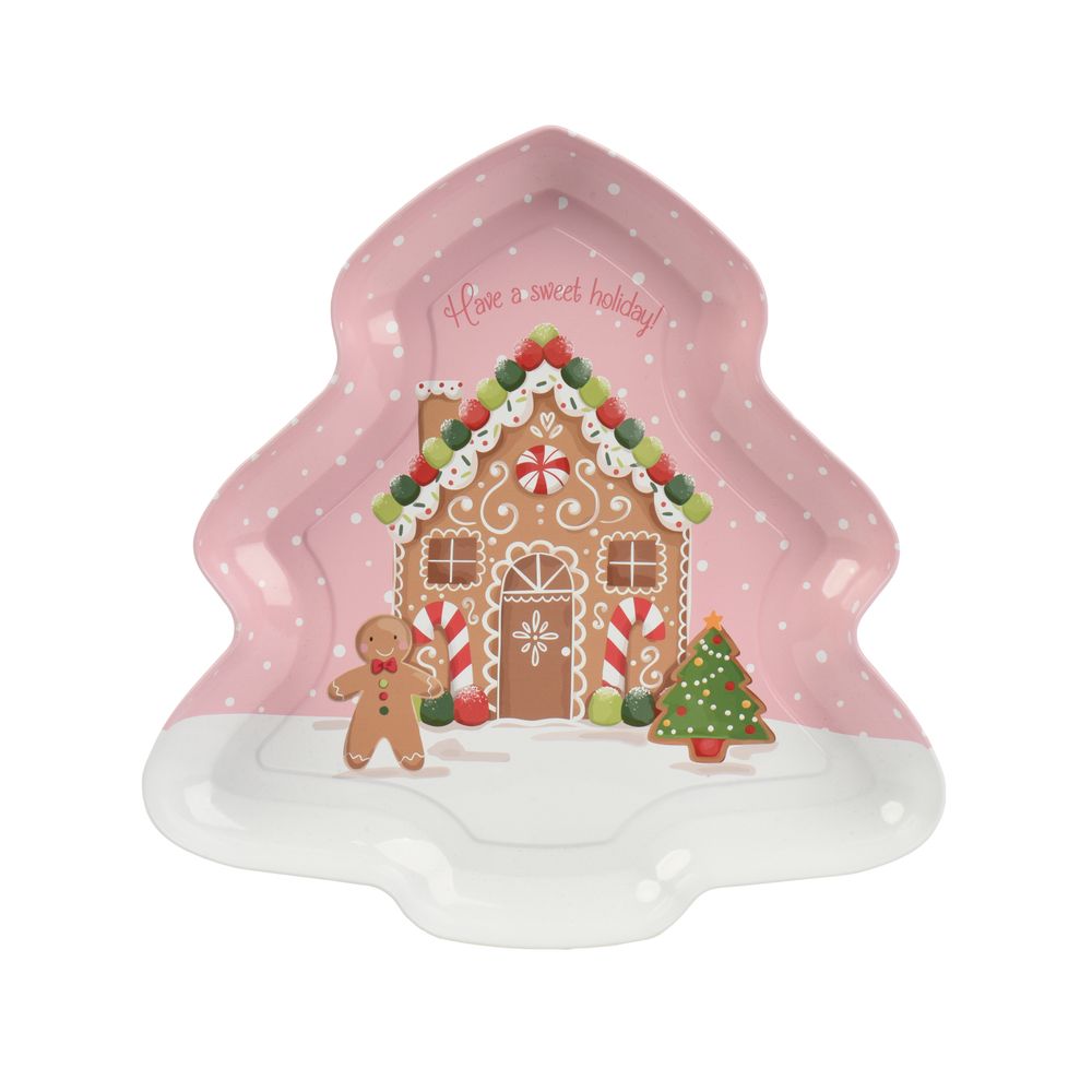 Assiette en sapin, coloris rose - L.25,5cm