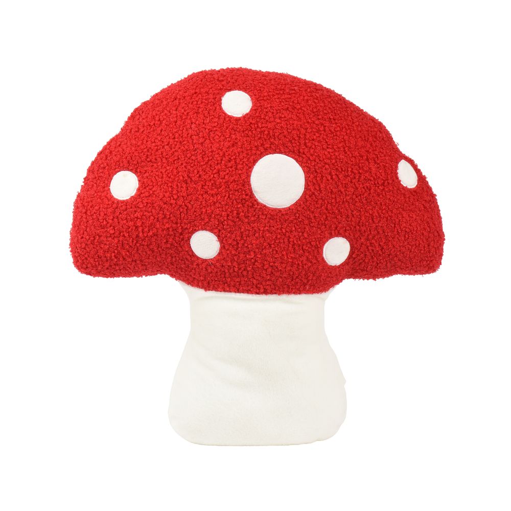 Coussin motif champignon, coloris rouge et blanc - H.41cm