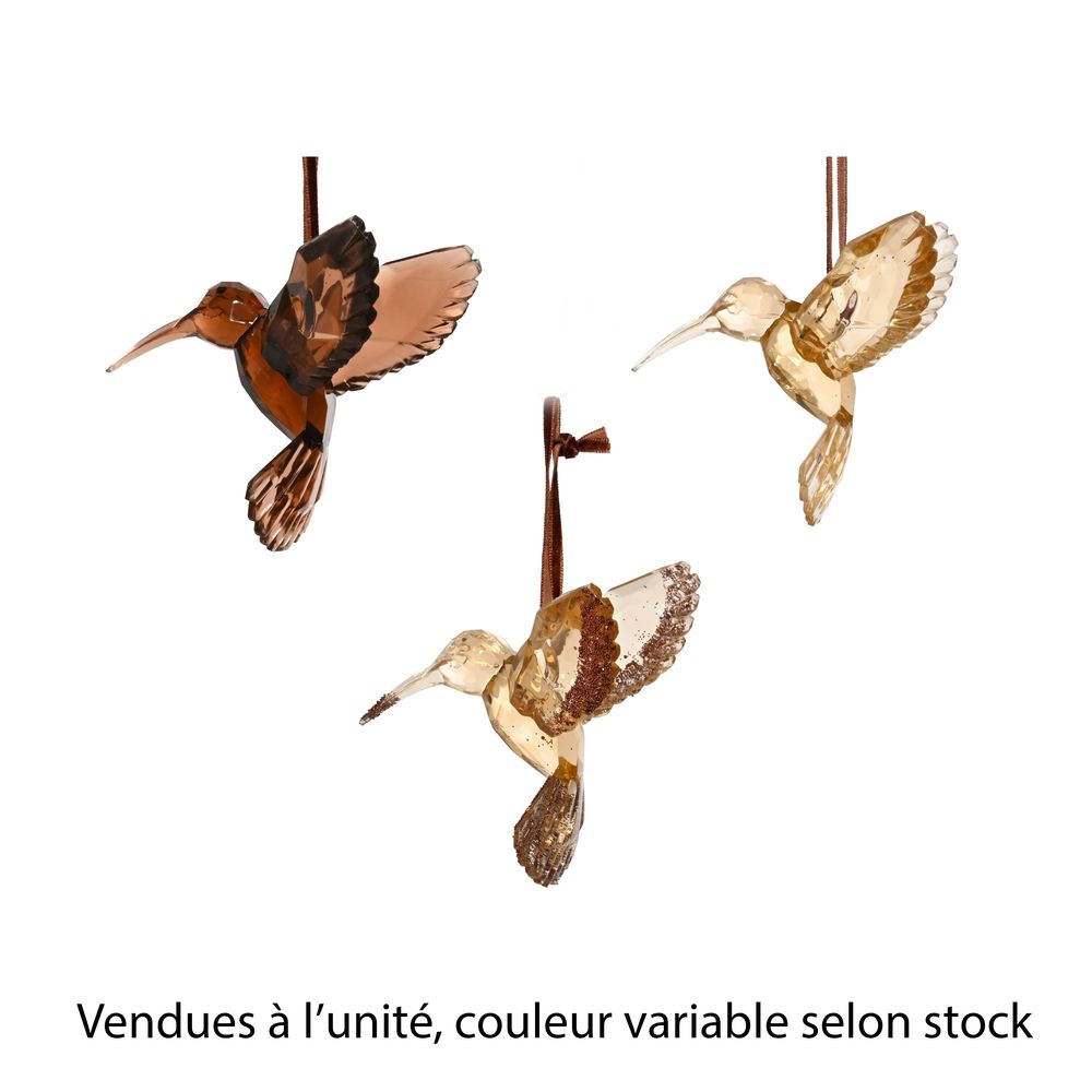 Suspension de Noël 'Colibri', coloris variable - H.9cm