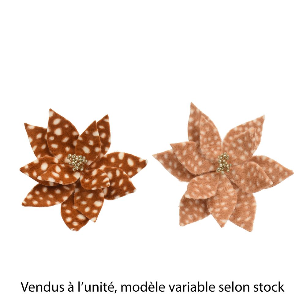 Décoration de Noël à clipper 'Poinsettia', modèle variable - H.14cm