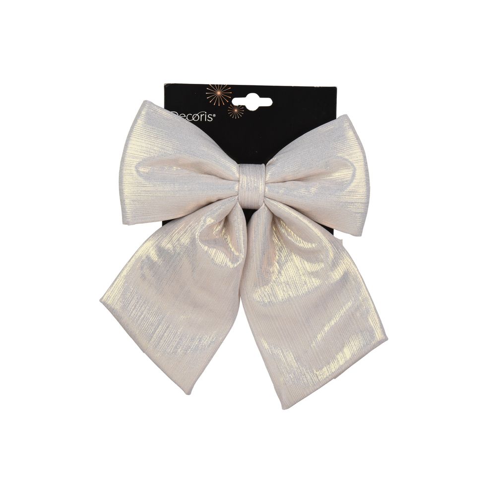 Nœud de Noël, coloris blanc - H.24cm