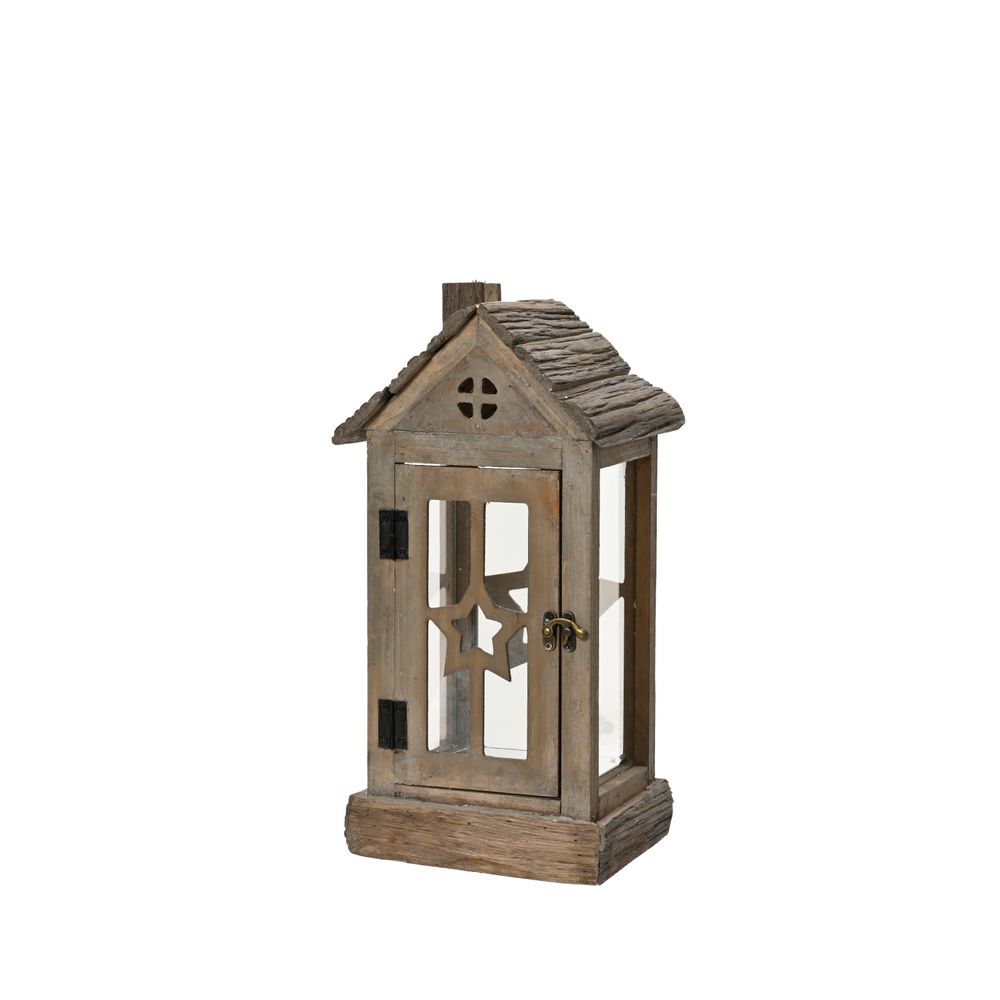 Lanterne de Noël 'Étoile', en bois - H.41,5cm