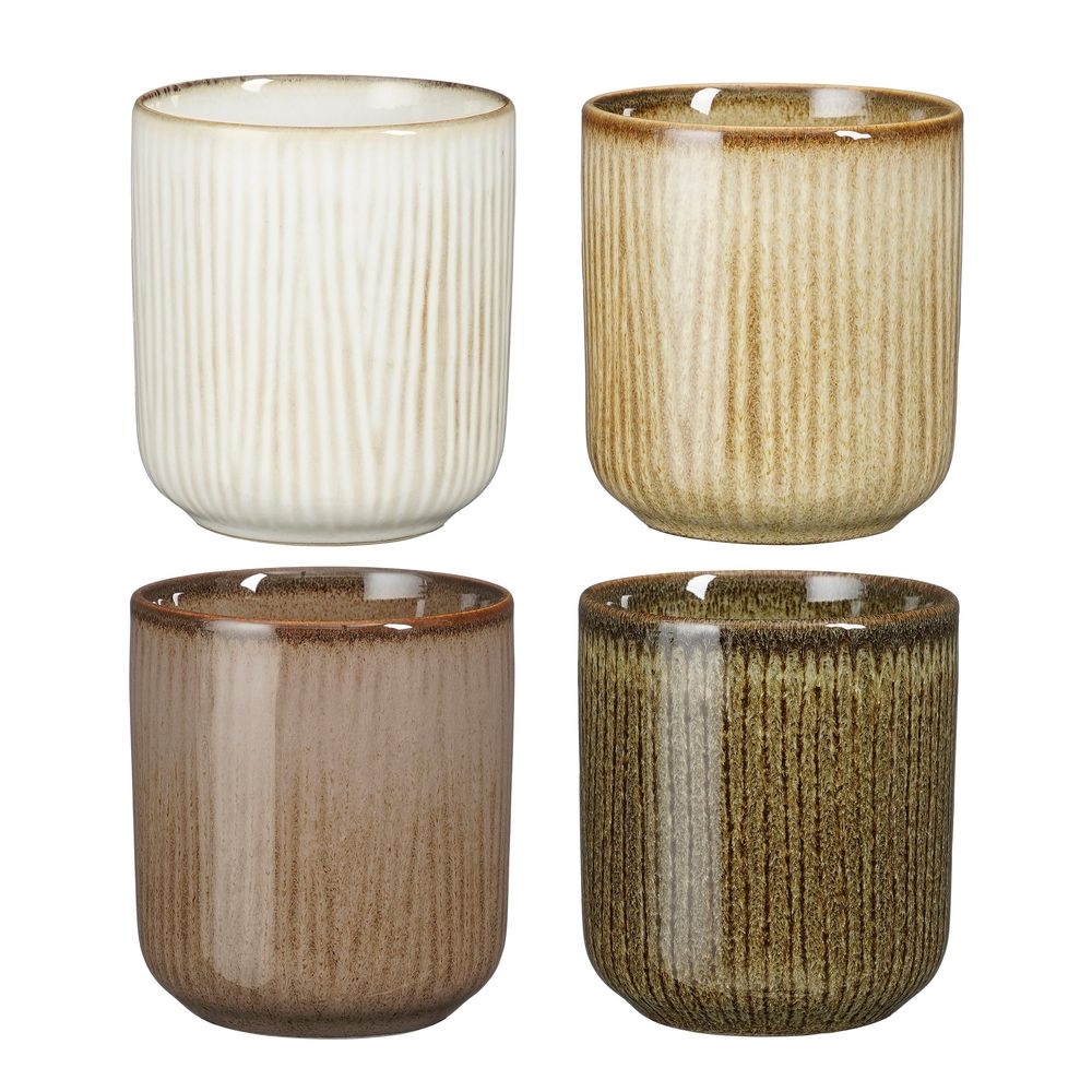 Lot de 4 tasses 'Nusa', coloris mixte - D.7,5cm