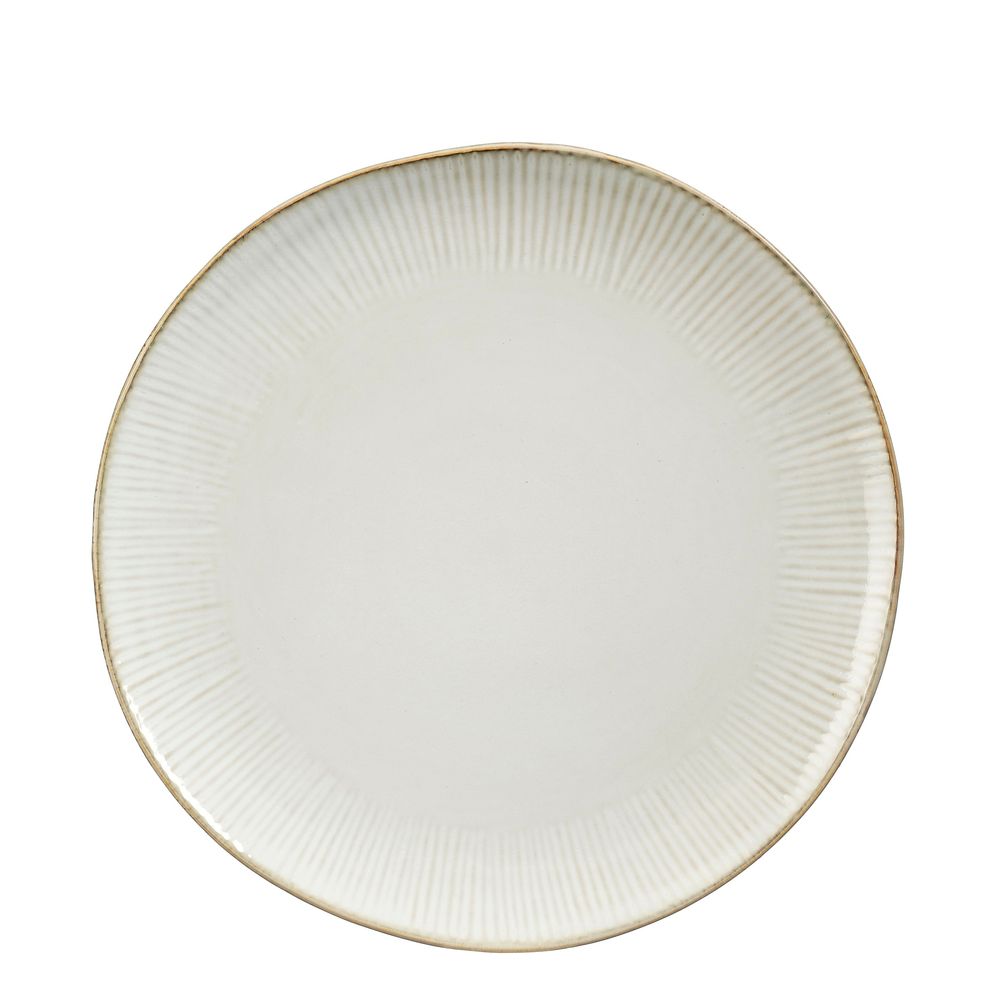 Assiette de table Nusa, coloris blanc cassé - D.27,5xH.2cm