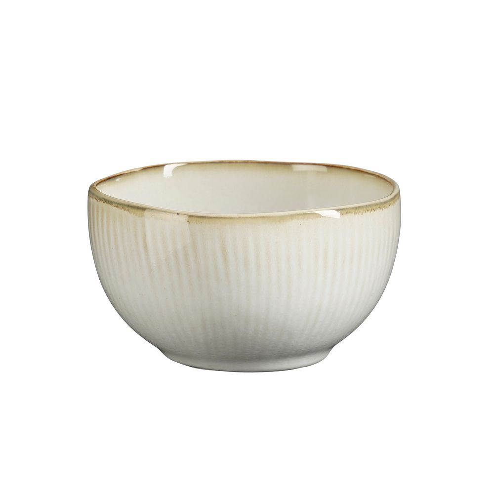 Coupelle de table Nusa, coloris blanc cassé - D.11,5xH.6,5cm